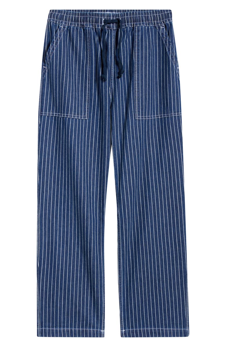 Service Works Pinstripe Denim Drawstring Chef Pants, Alternate, color, Indigo