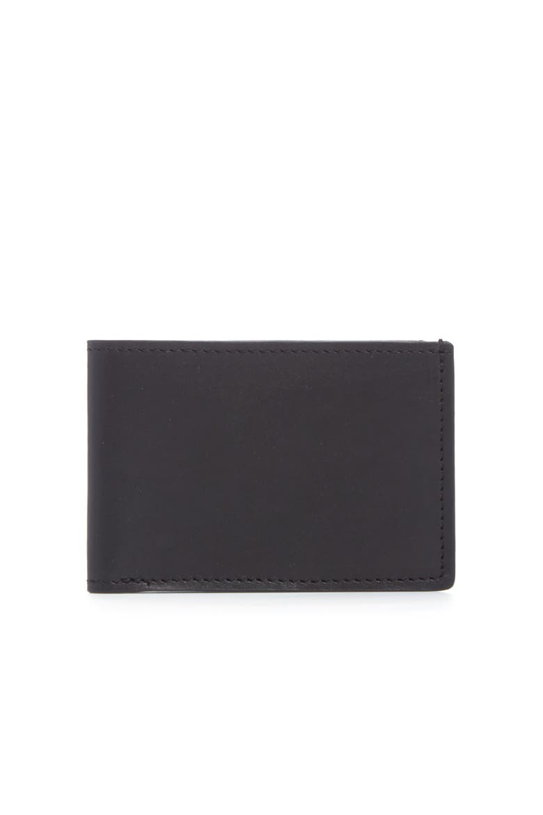 George Slim Leather Billfold, Main, color, Black