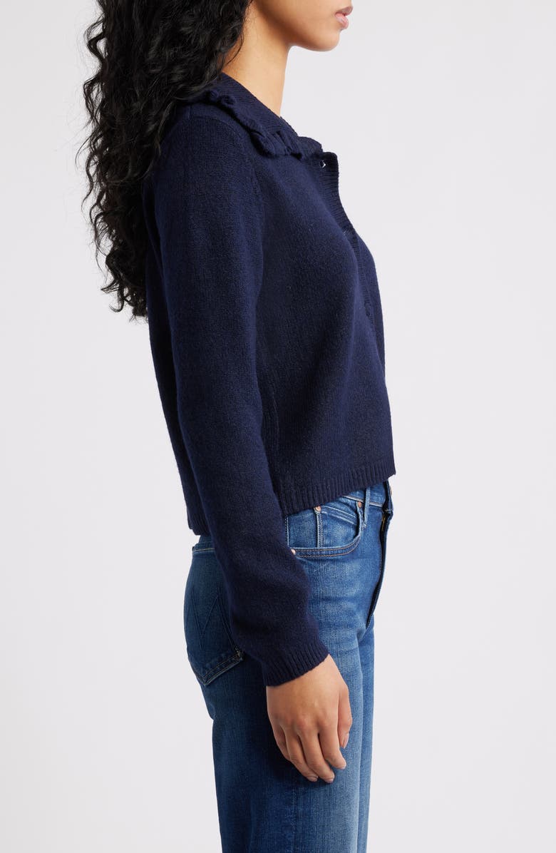 Petal & Pup Carmello Frill Collar Cardigan, Alternate, color, Navy