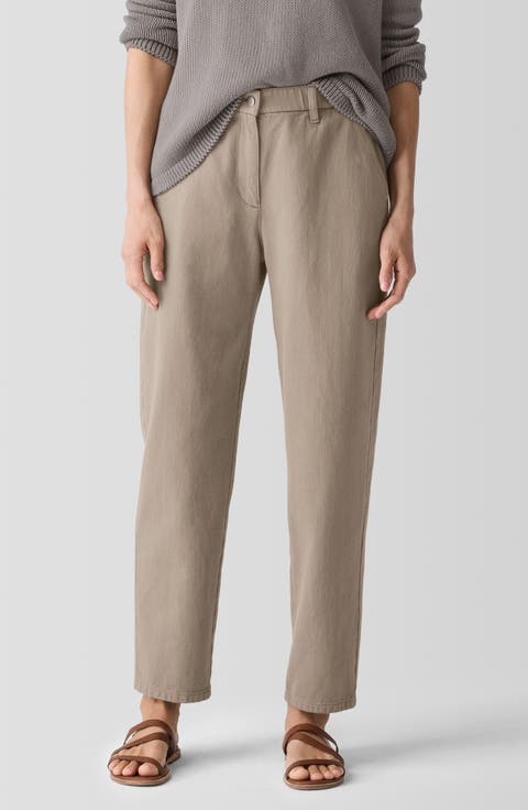 Organic Cotton Tapered Ankle Pants (Regular & Petite)