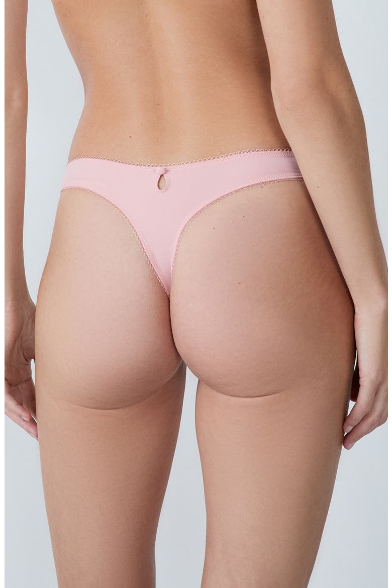 Coeur Embroidered Thong, Alternate, color, POWDER PINK