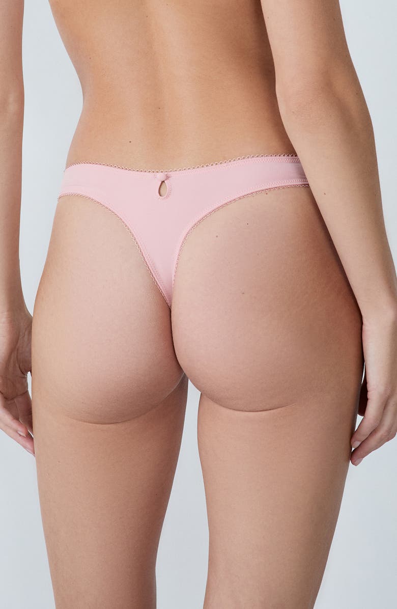 Etam Coeur Embroidered Thong, Alternate, color, Powder Pink
