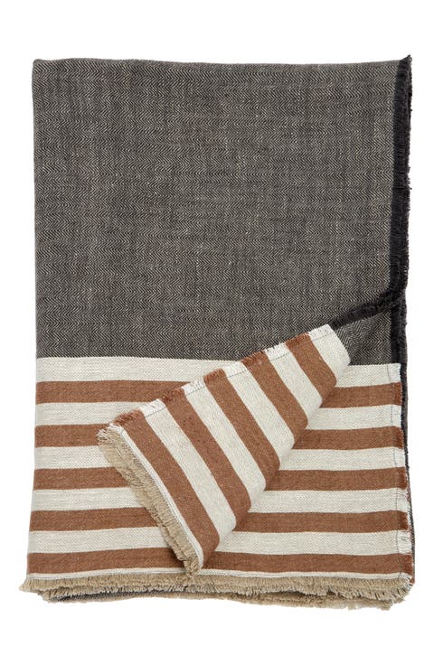 Benny Oversize Linen Throw Blanket
