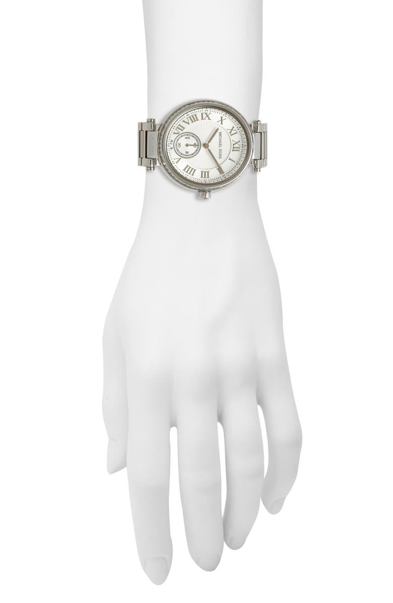 MICHAEL Michael Kors Michael Kors 'Skylar' Crystal Bezel Bracelet Watch, 42mm, Alternate, color, 