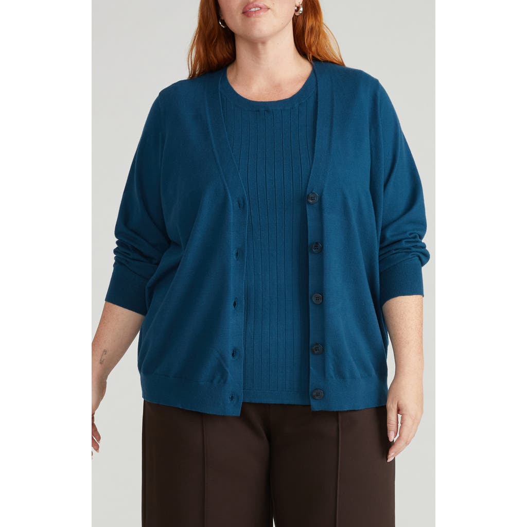 Universal Standard Cosmo Cardigan In Deep Teal