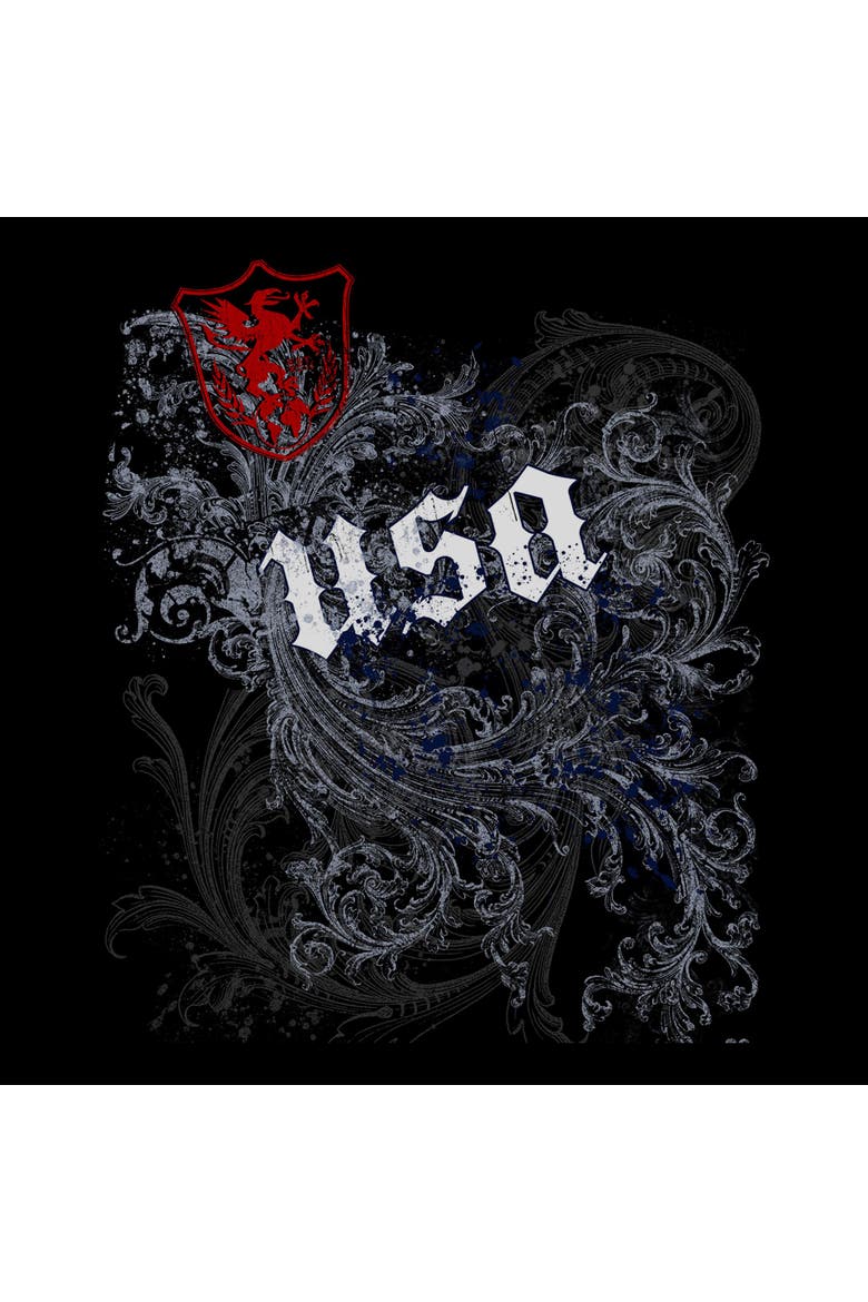 Men's Lost Gods USA Goth Floral  Graphic T-Shirt, Alternate, color, Black