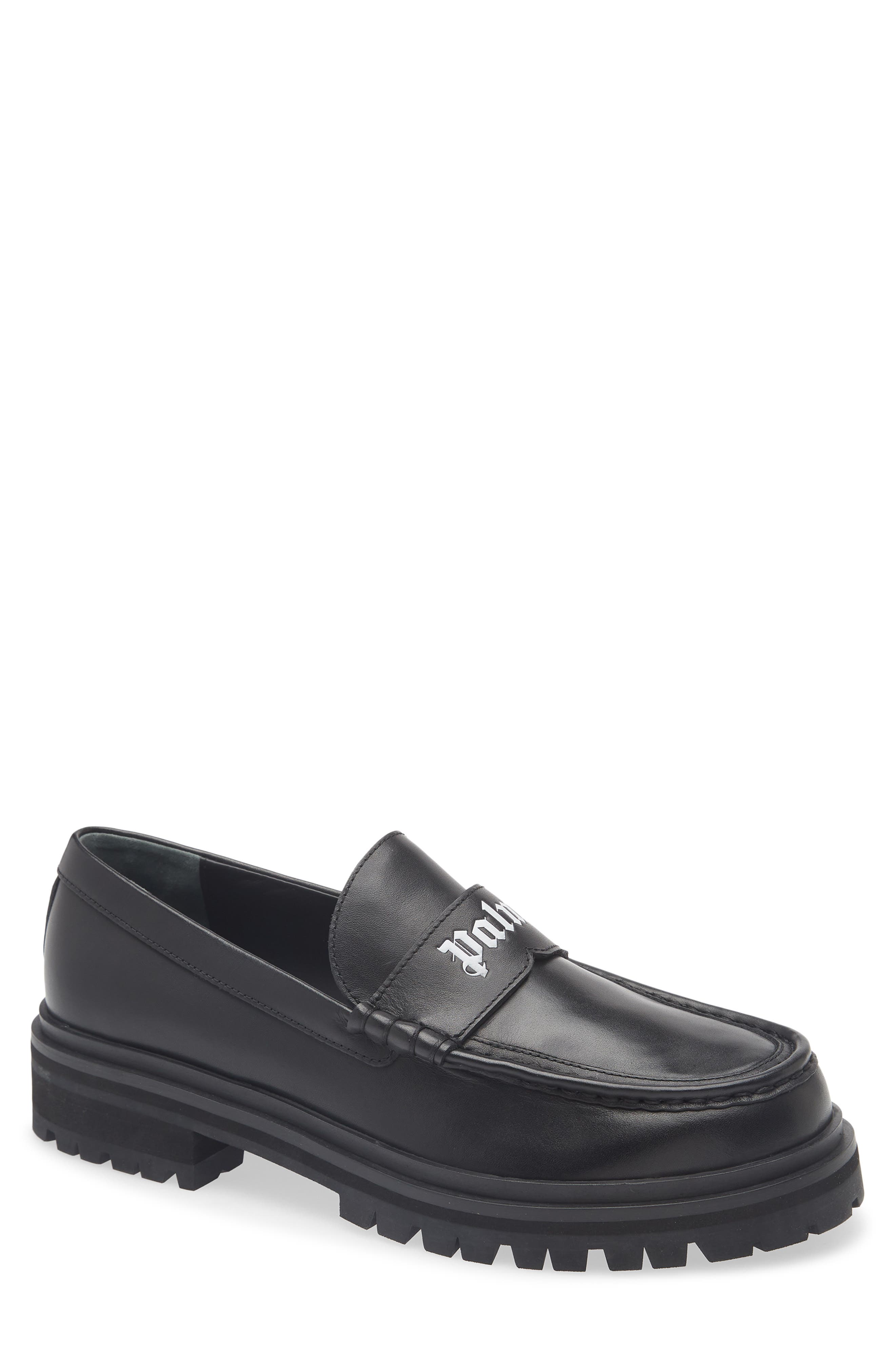 Palm Angels Logo Mismatched Loafer, Main, color, Black