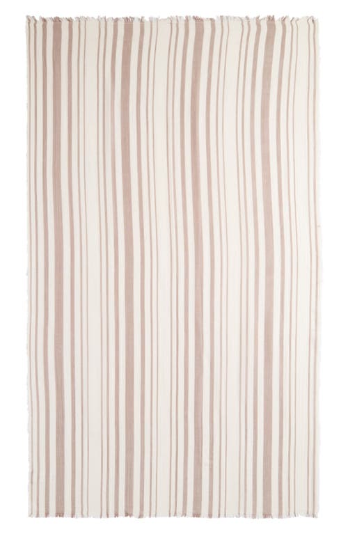 Vince Variegated Stripe Cotton Fringe Scarf