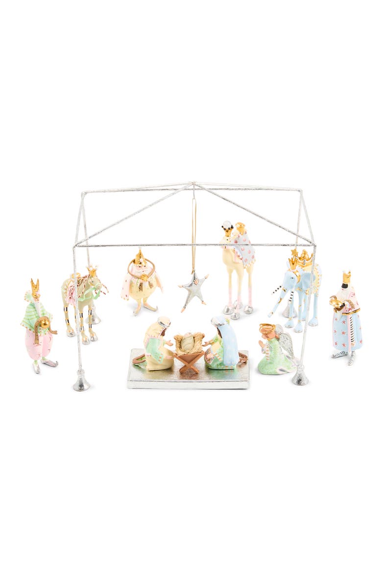 Patience Brewster Silver Nativity Set, Main, color, MULTI