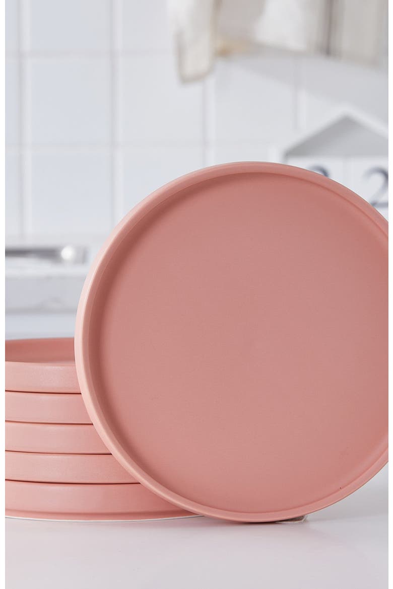 Stella Porcelain 6-Piece Salad Plate Set, Alternate, color, Pastel Orange