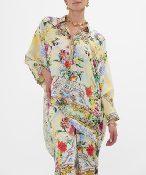CAMILLA CAMILLA BUTTON UP TOP WITH DRAPED BACK FLOR FANTASTICA 