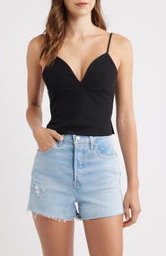 Princess Polly Sculpture Deep V-Neck Corset Crop Camisole