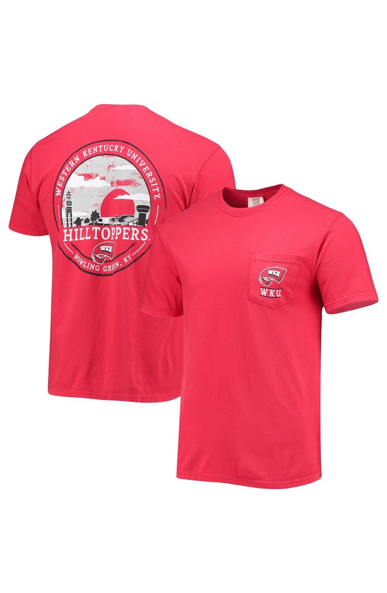 IMAGE ONE Men's Red Western Kentucky Hilltoppers Circle Campus Scene T-Shirt, Main, color, 