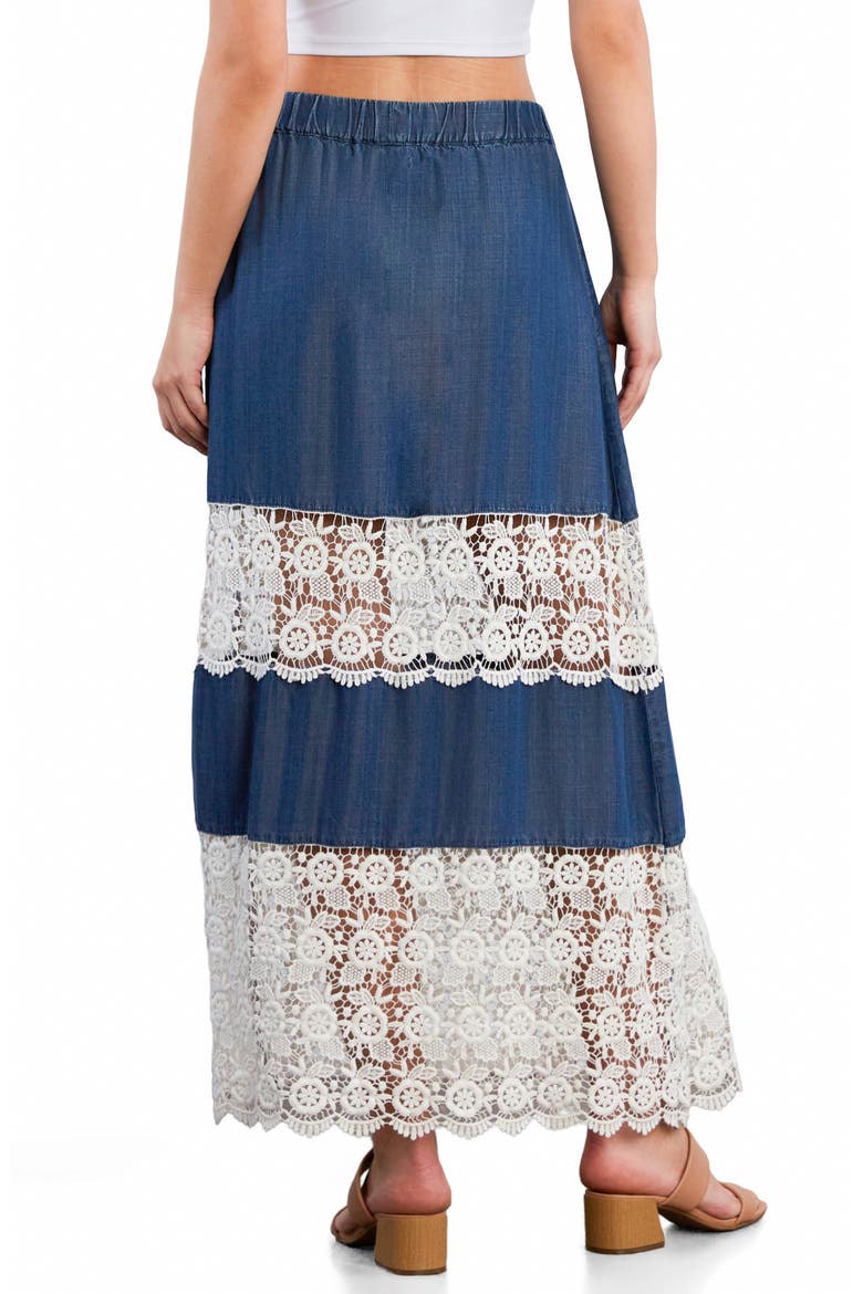 Light Veil Maxi Skirt, Alternate, color, DENIM