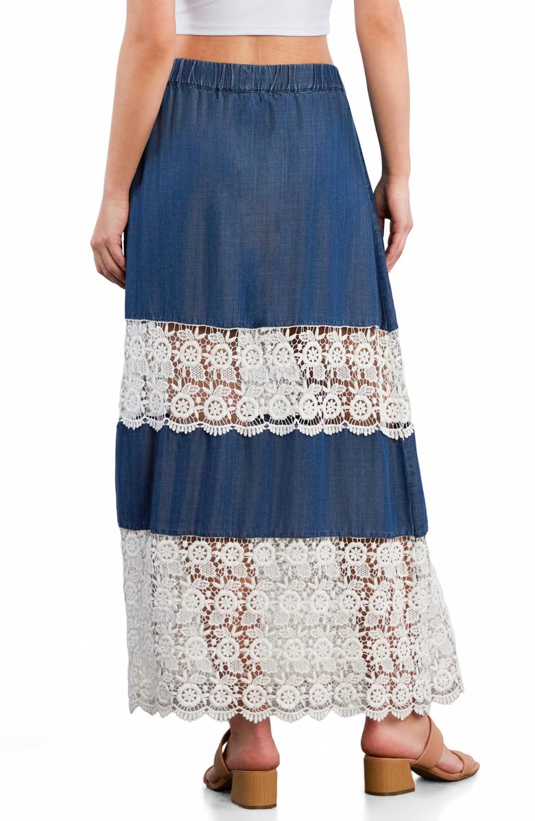 Wash Lab Denim Light Veil Maxi Skirt, Alternate, color, Denim