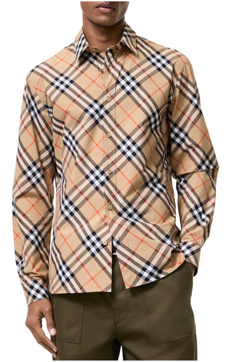 Relaxed Fit Check Cotton Poplin Shirt