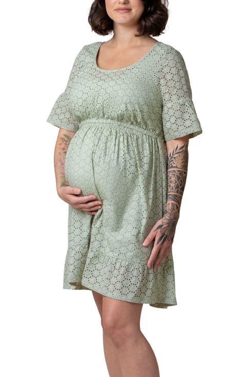 Dahlia Eyelet Maternity & Nursing Dress