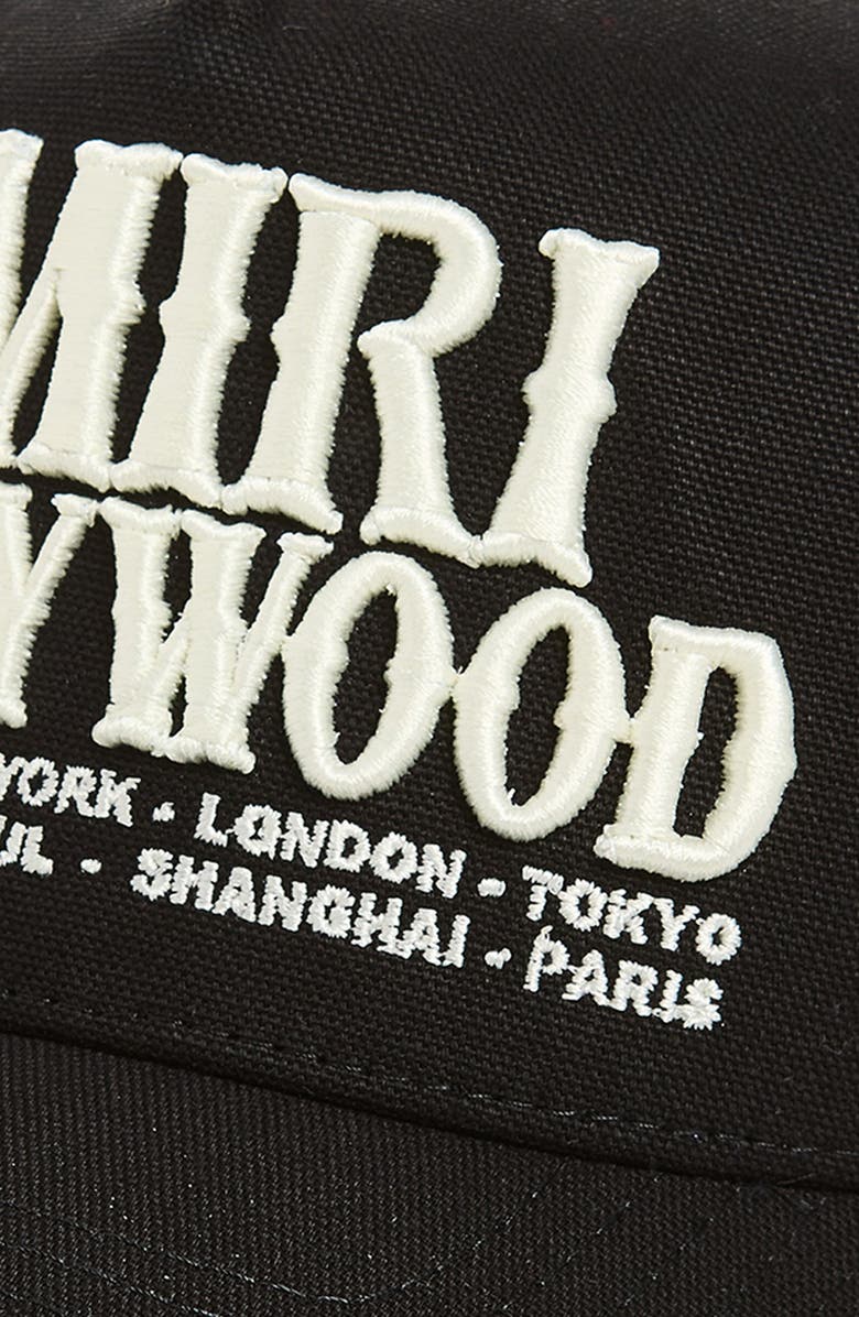 AMIRI Hollywood Trucker Hat, Alternate, color, Black