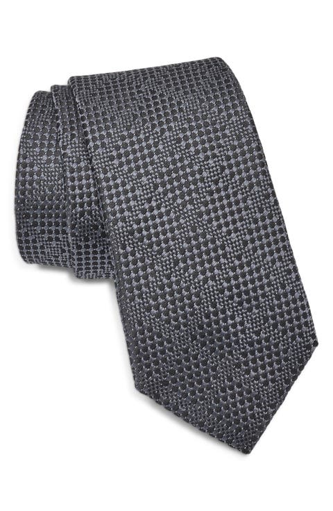 Cain Grid Silk Jacquard Tie