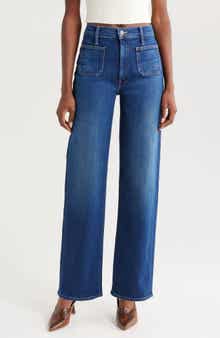 MOTHER The Rambler Zip Sneak Patch Pocket Straight Leg Jeans