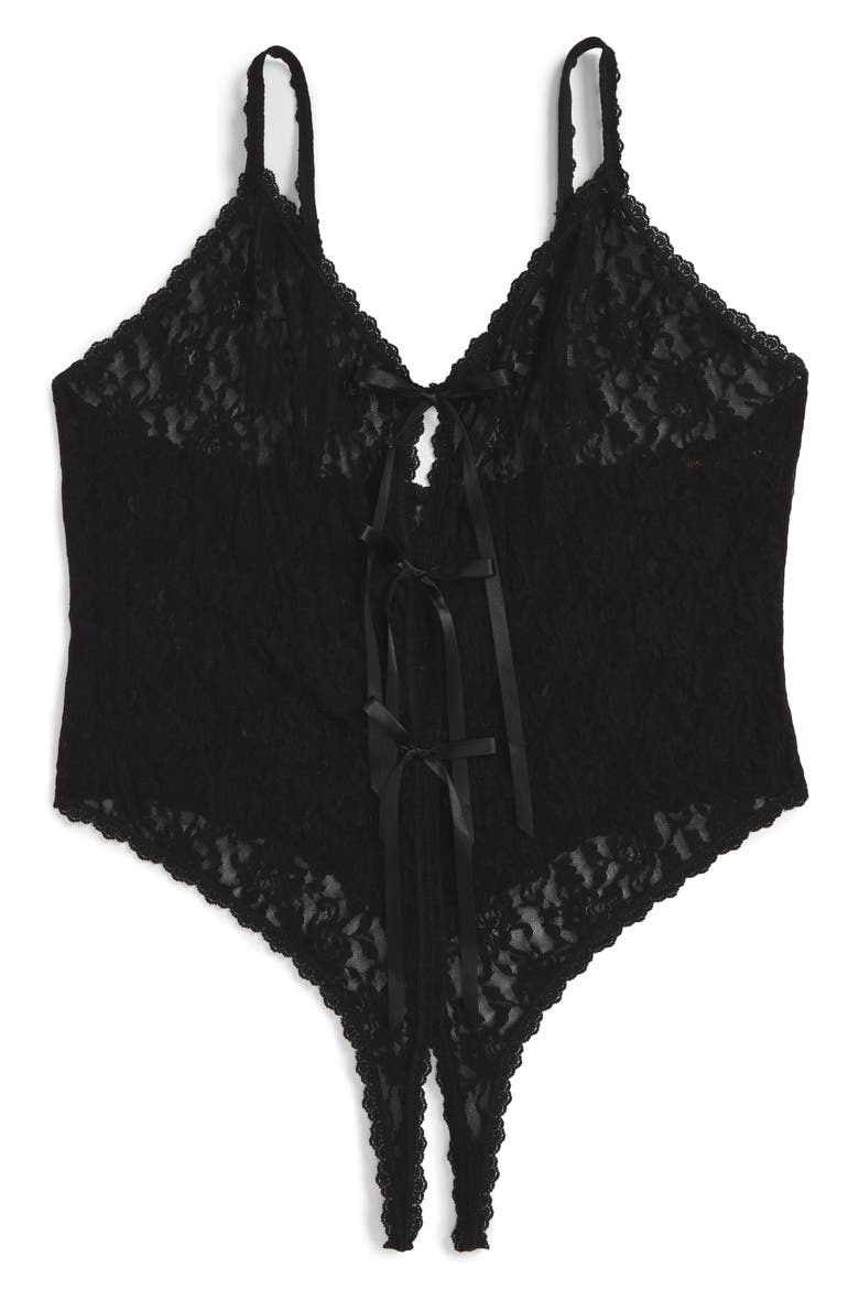 Open Gusset Teddy, Alternate, color, BLACK