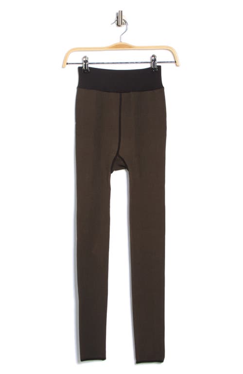 Memoi Sheer Effect Fleece Lined Tights In Black