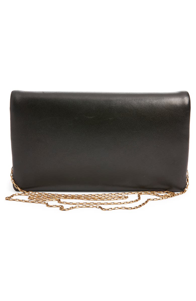 Saint Laurent Large Leather Wallet on a Chain, Alternate, color, Nero