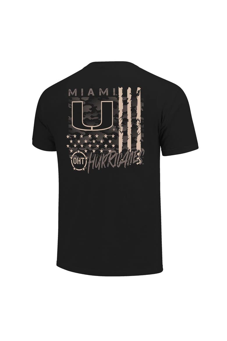 Men's  Black Miami Hurricanes Comfort Colors OHT Camo Overlay T-Shirt, Alternate, color, Black