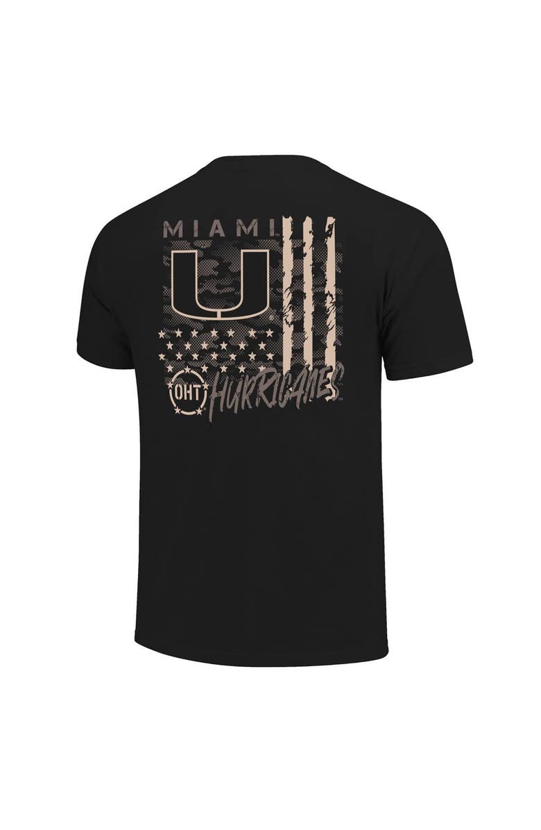 IMAGE ONE Men's Black Miami Hurricanes Comfort Colors OHT Camo Overlay T-Shirt, Alternate, color, Black