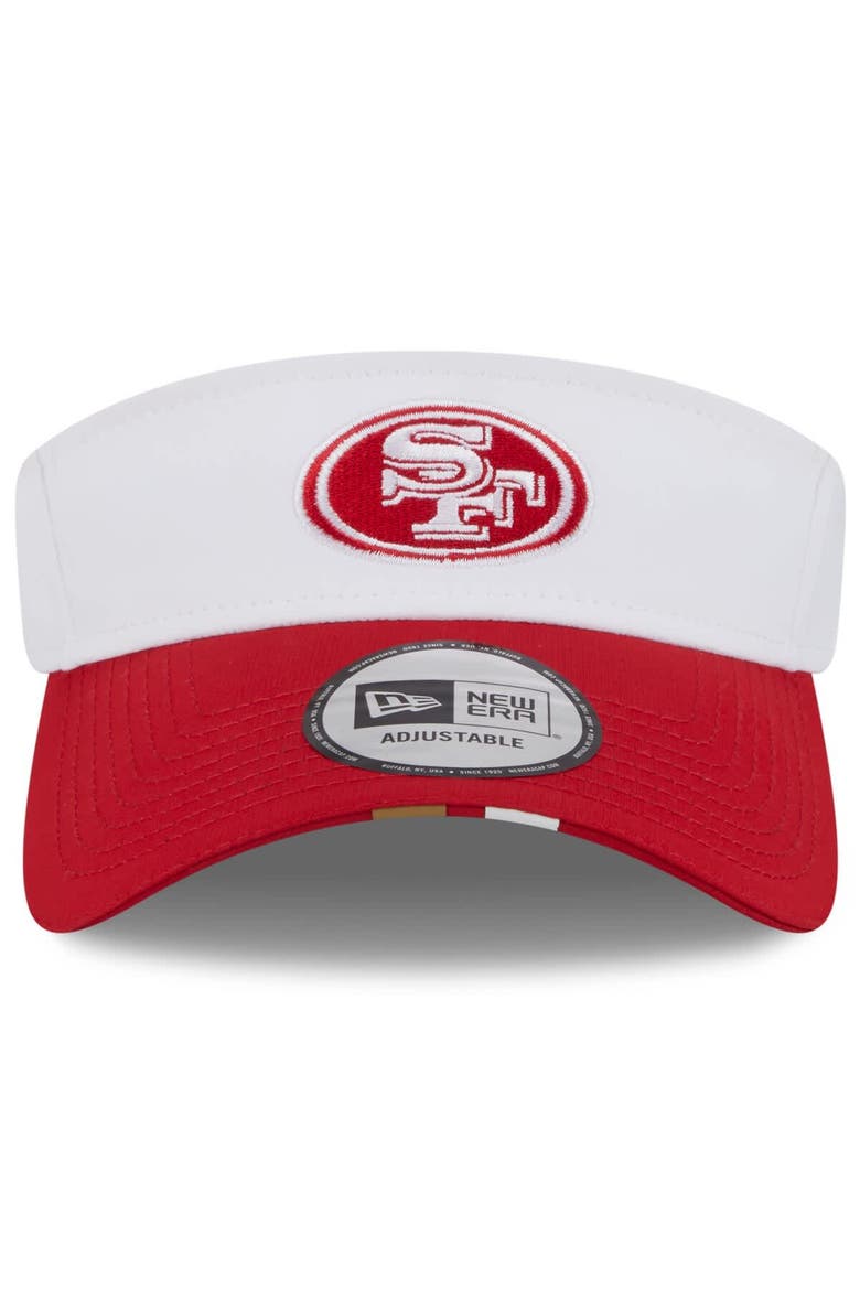 Men's New Era  White/Scarlet San Francisco 49ers 2025 NFL Training Camp Adjustable Visor, Alternate, color, White