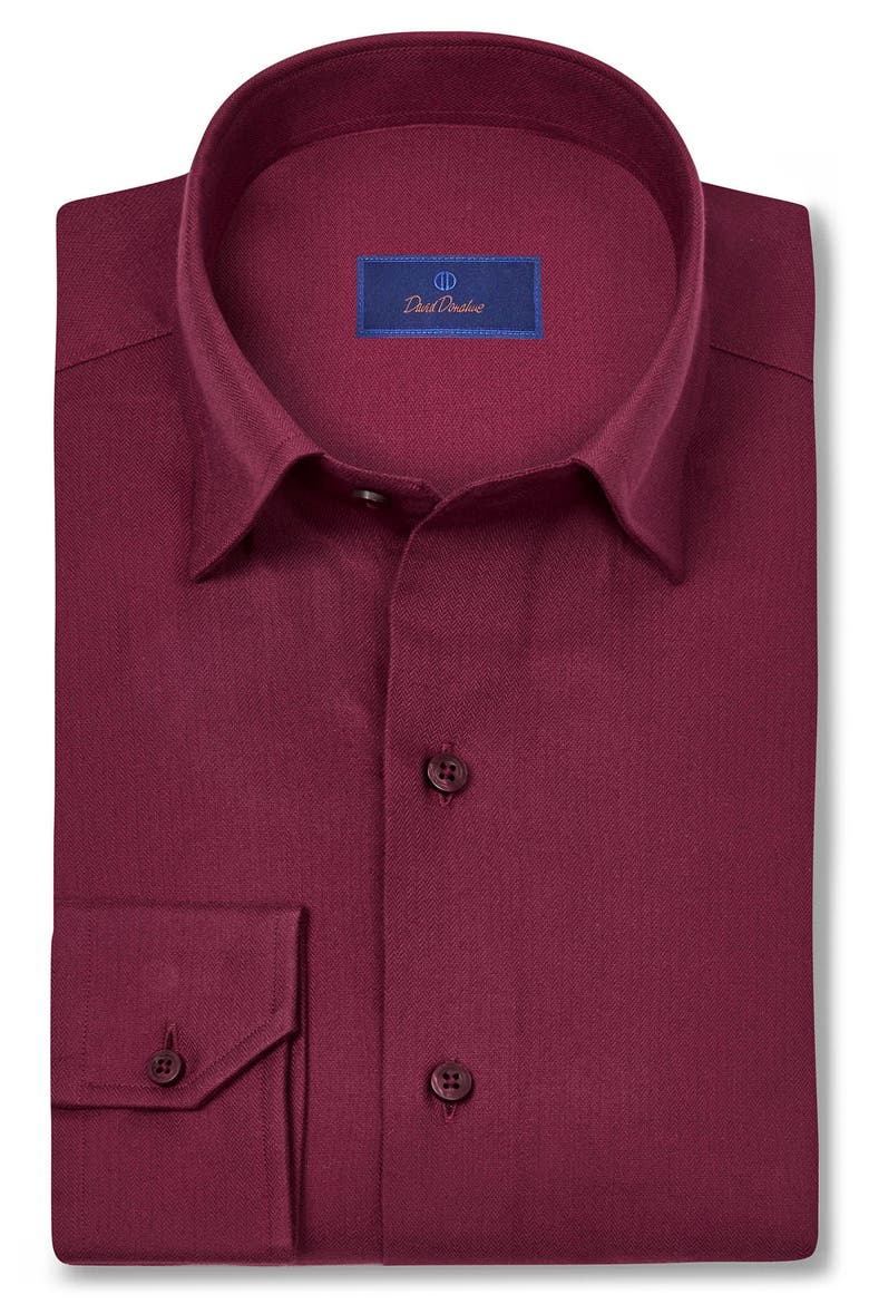 Herringbone Sport Shirt, Main, color, MERLOT