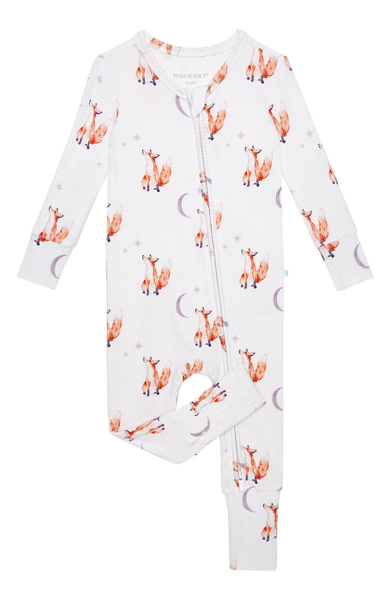 Posh Peanut Fennec Convertible Zip-Up Footie, Main, color, Beige