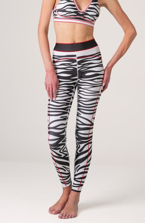 Zebra Stripe High-Waisted Leggings