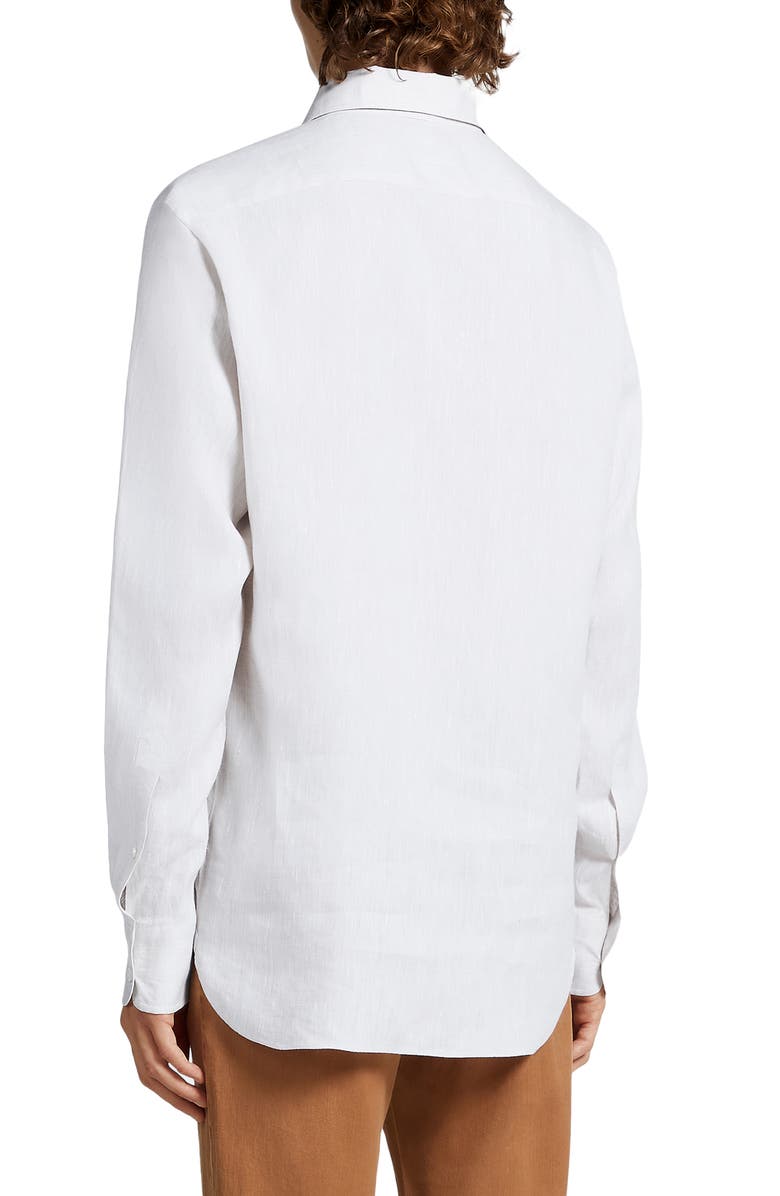 ZEGNA Luxury Linen Button-Up Shirt, Alternate, color, 
