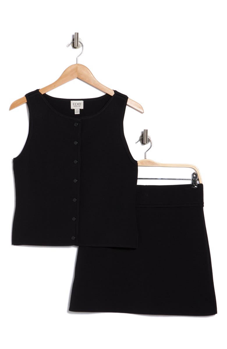 EDIT by JASON WU Buttoned Tank & Miniskirt Set, Main, color, Black