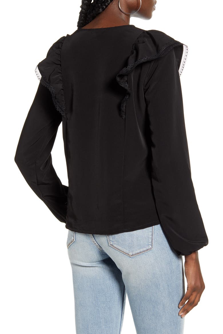 VERO MODA Karma Long Sleeve Blouse, Alternate, color, BLACK
