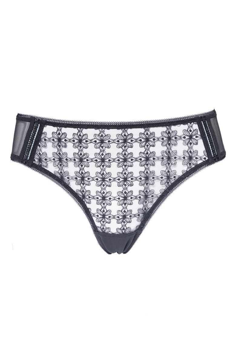 Huit Café Fleur Bikini Briefs, Alternate, color, Black