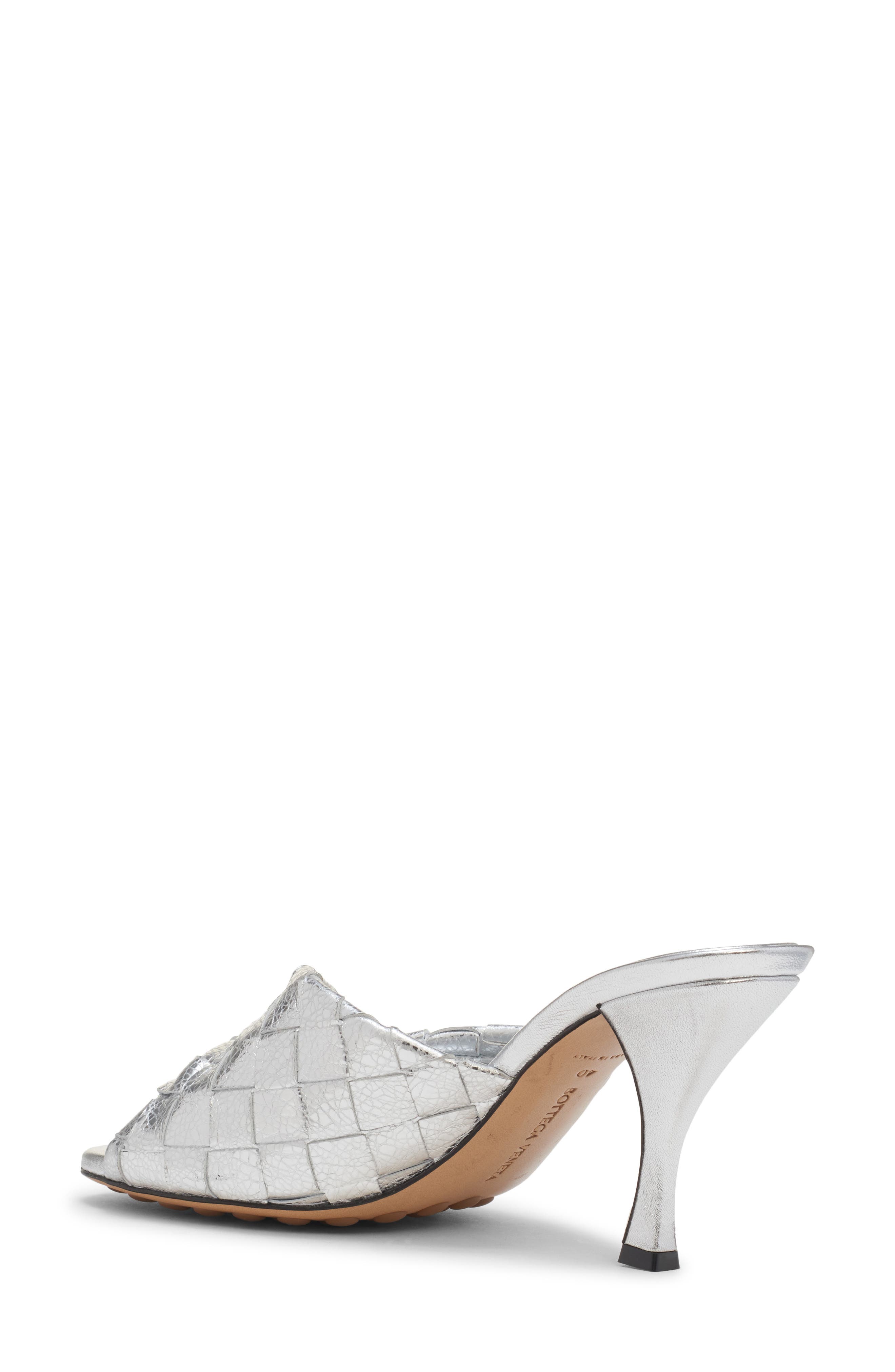 Bottega Veneta Blink Intrecciato Slide Sandal, Alternate, color, Silver