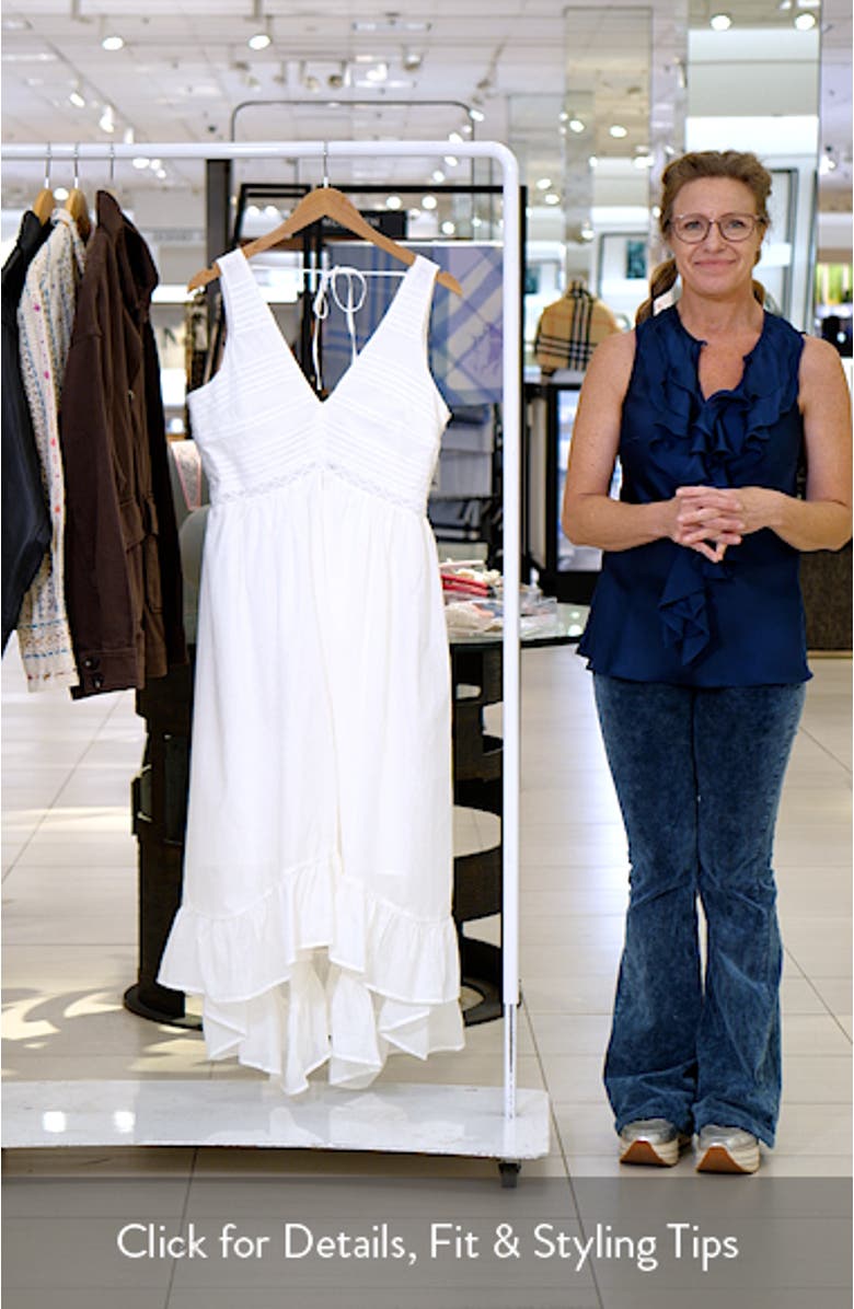 Miah Lace Trim Sleeveless High-Low Maxi Dress, sales video thumbnail