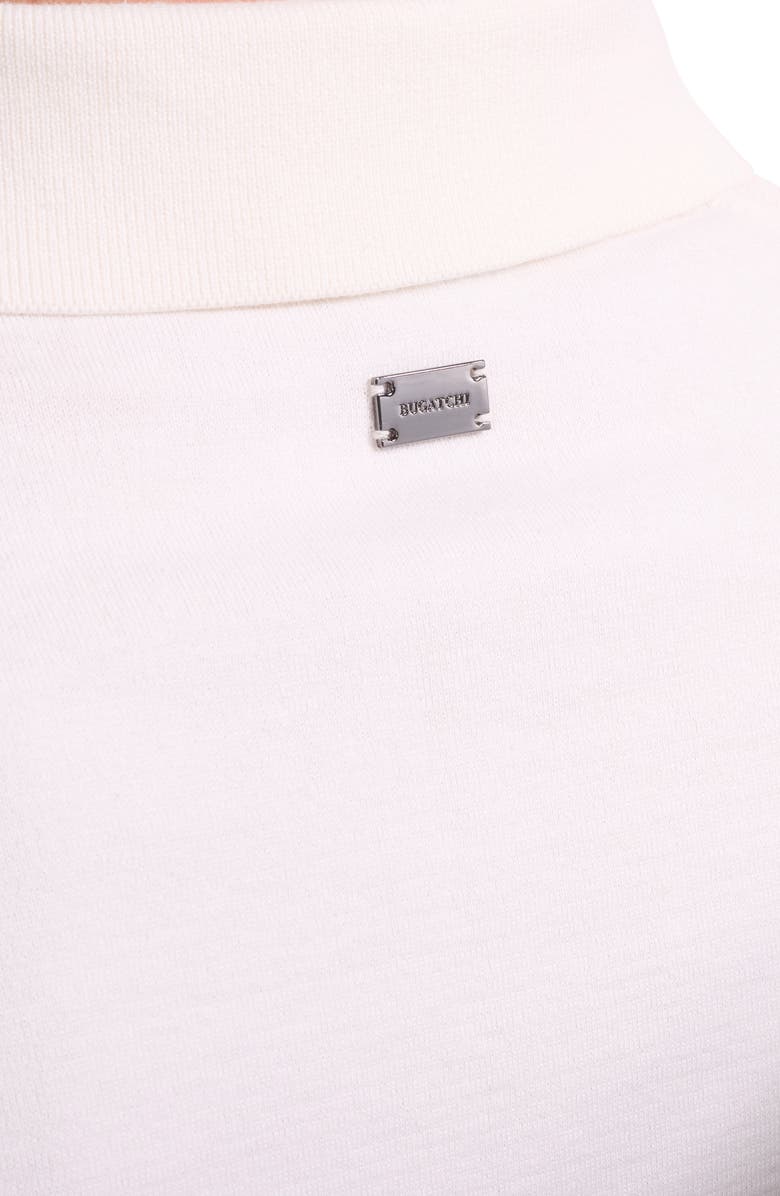 Bugatchi Basket Weave Knit Short Sleeve Cotton Full Button Cardigan, Alternate, color, Chalk