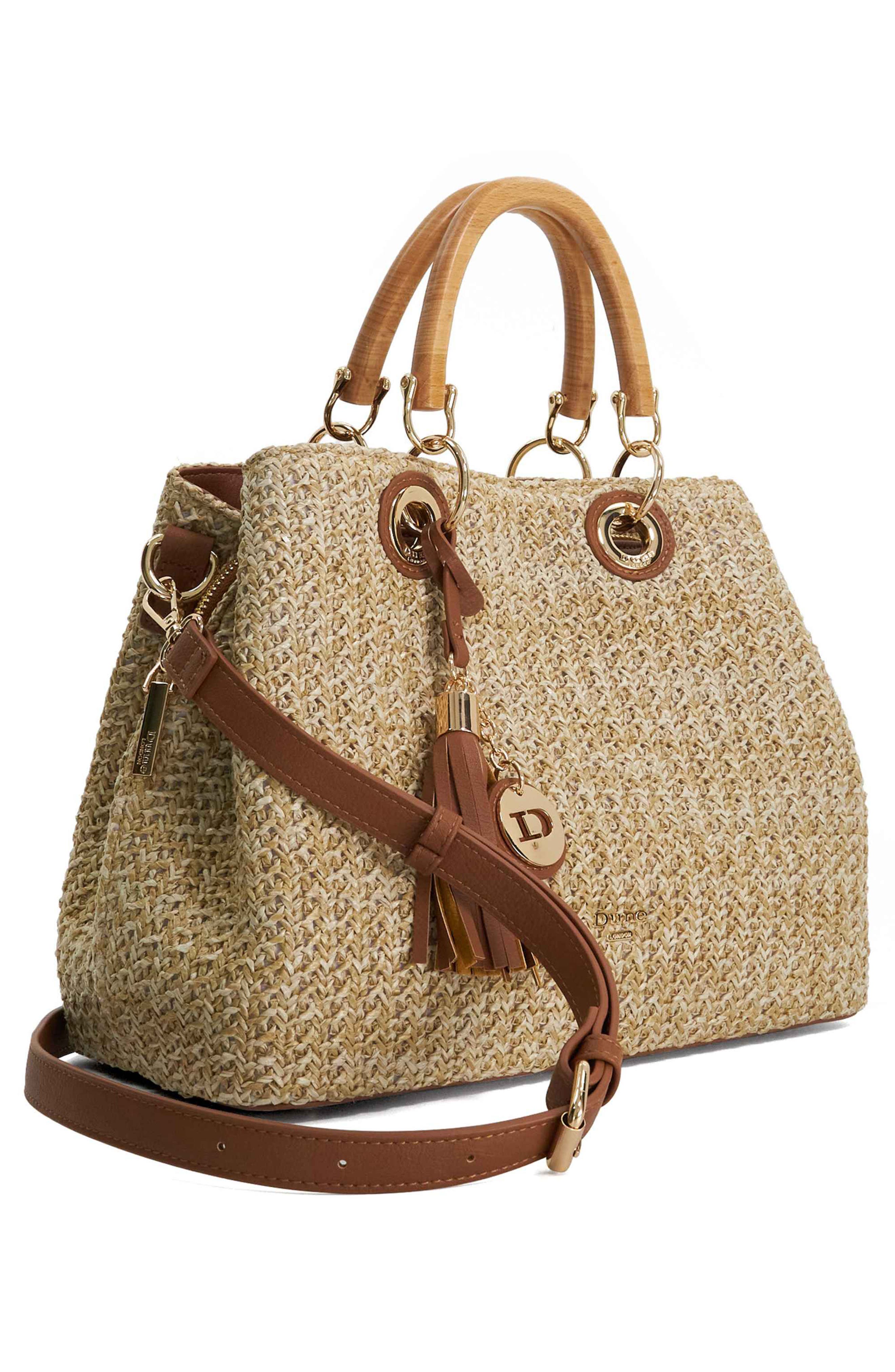 Dune London Demmy Woven Top Handle Bag, Alternate, color, Natural