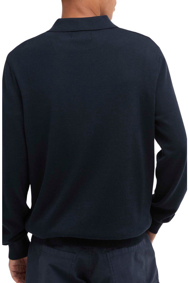 Long Sleeve Cotton Polo, Alternate, color, NAVY