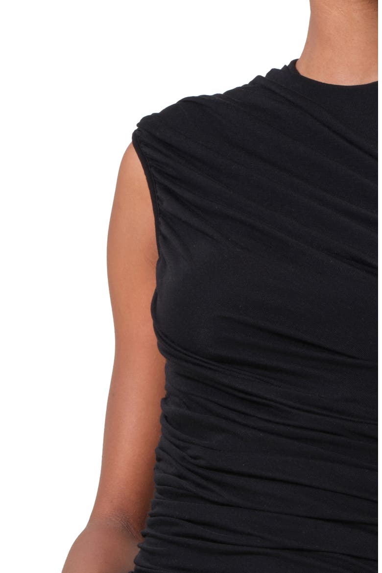 Ester Rib Ruched Tank, Alternate, color, BLACK