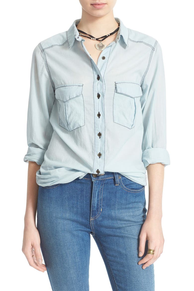 'Last Chance' Shirt, Main, color, WASHED BLUE
