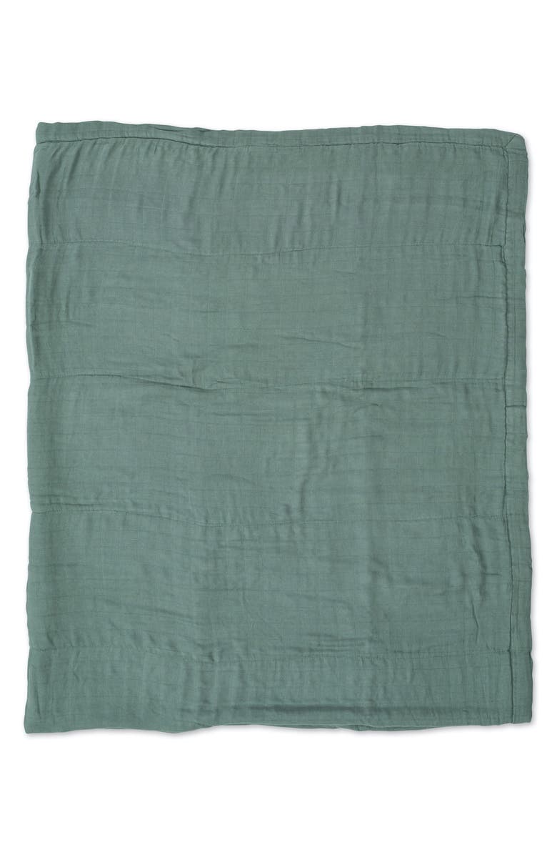 little unicorn Deluxe Muslin Quilted Throw, Main, color, Sage