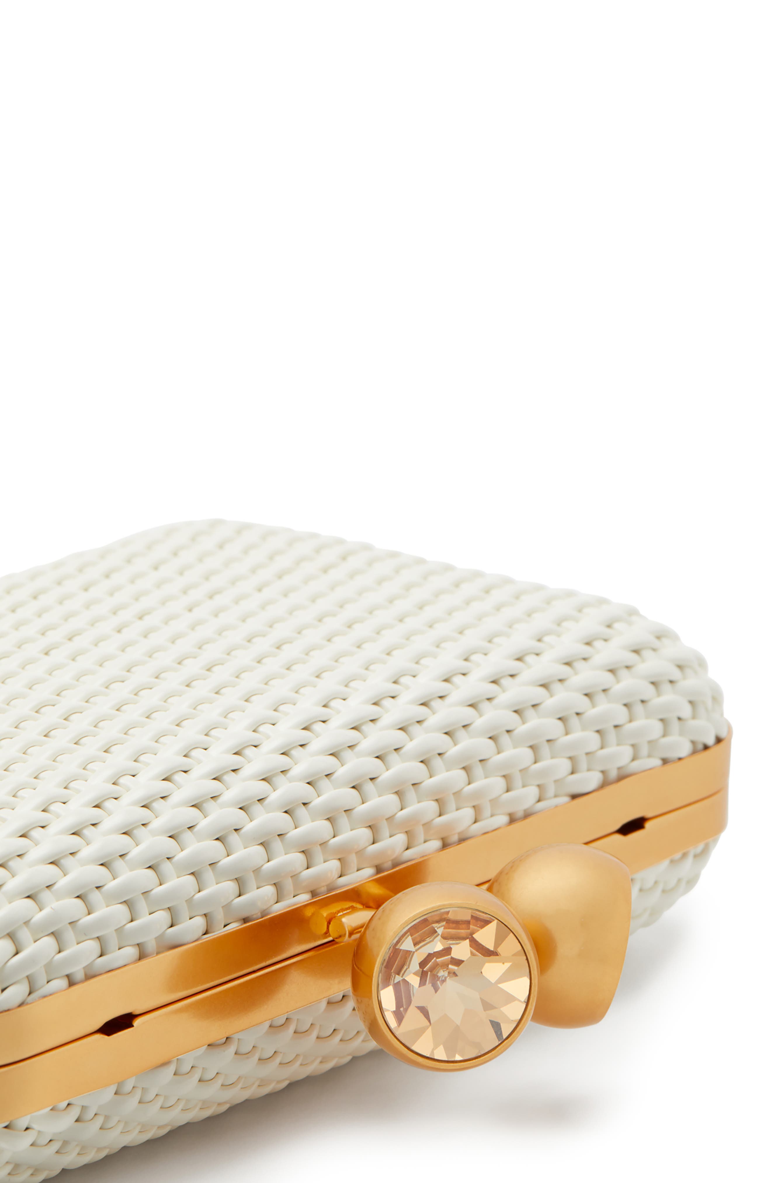 Kate Spade New York kisslock woven clutch, Alternate, color, 