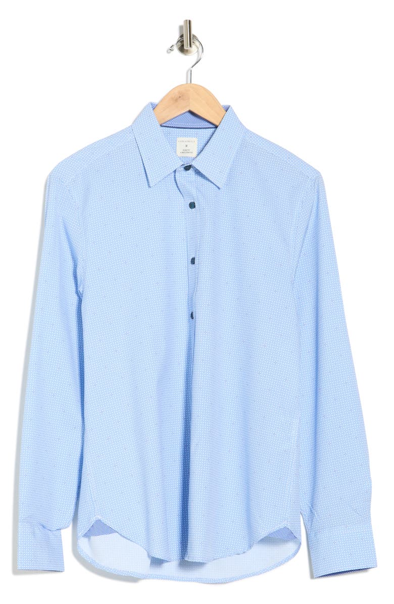 CONSTRUCT Qua Geo Print Stretch Dress Shirt, Alternate, color, Blue Purple