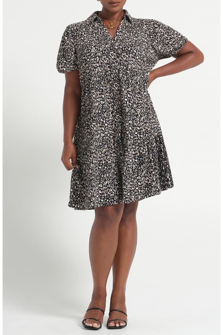 Abstract Print Jersey Dress, Main, color, BLACK/ NEUTRAL