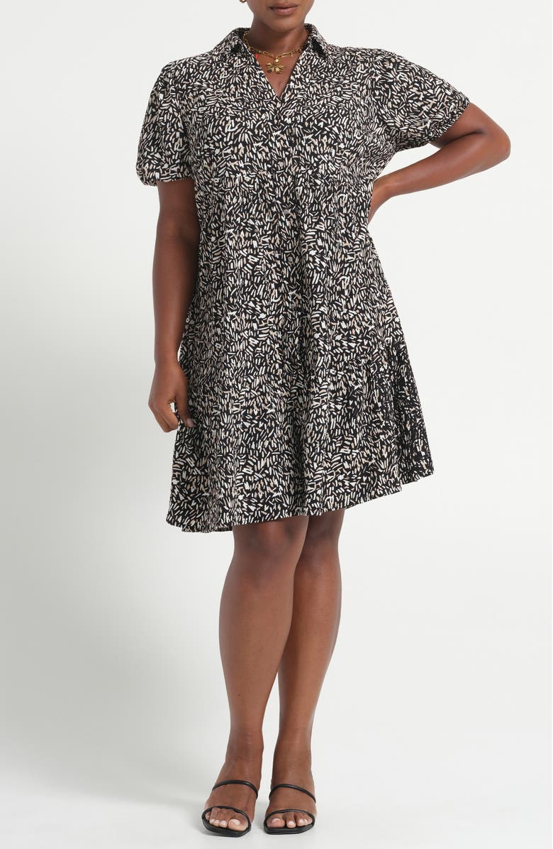 Estelle Abstract Print Jersey Dress, Main, color, Black/ Neutral