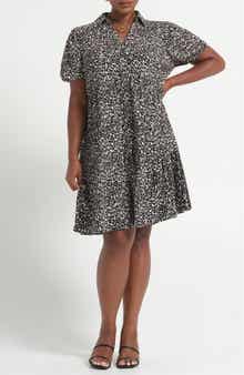 Abstract Print Jersey Dress